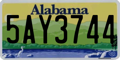 AL license plate 5AY3744