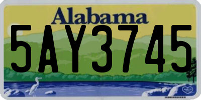 AL license plate 5AY3745