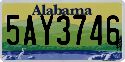 AL license plate 5AY3746