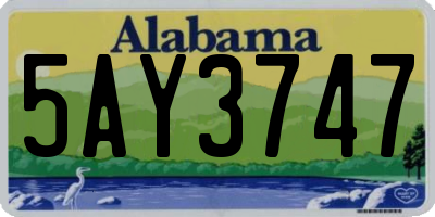 AL license plate 5AY3747