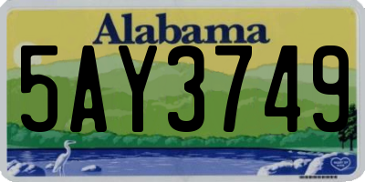 AL license plate 5AY3749