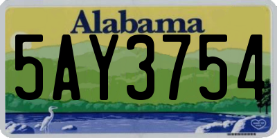 AL license plate 5AY3754