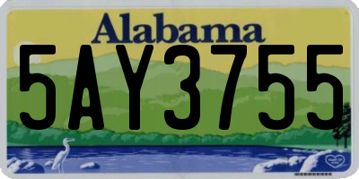 AL license plate 5AY3755