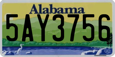 AL license plate 5AY3756