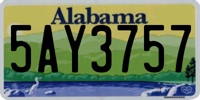 AL license plate 5AY3757