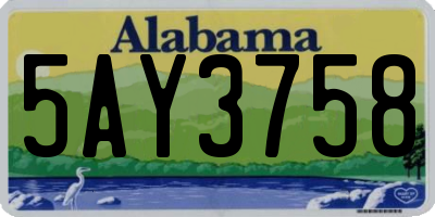 AL license plate 5AY3758