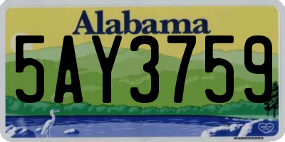 AL license plate 5AY3759