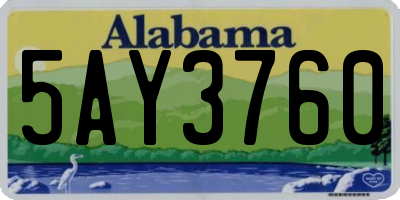 AL license plate 5AY3760