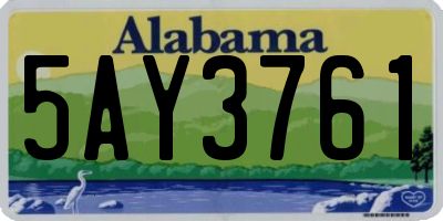 AL license plate 5AY3761