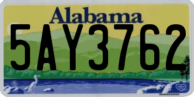AL license plate 5AY3762