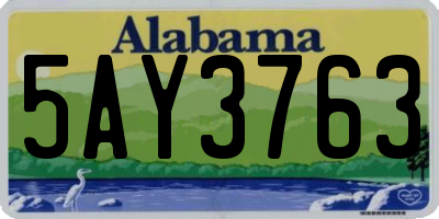 AL license plate 5AY3763