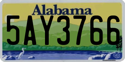 AL license plate 5AY3766
