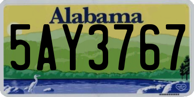 AL license plate 5AY3767