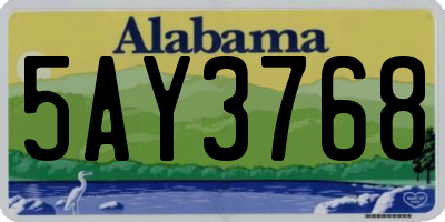 AL license plate 5AY3768