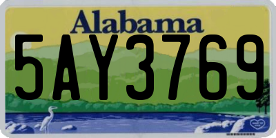 AL license plate 5AY3769