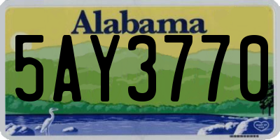AL license plate 5AY3770