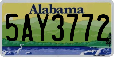 AL license plate 5AY3772