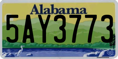 AL license plate 5AY3773