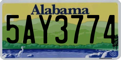 AL license plate 5AY3774
