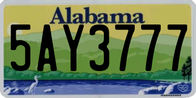 AL license plate 5AY3777
