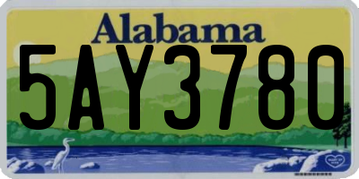 AL license plate 5AY3780