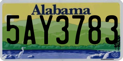 AL license plate 5AY3783