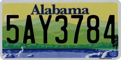 AL license plate 5AY3784