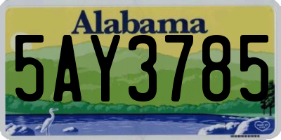 AL license plate 5AY3785