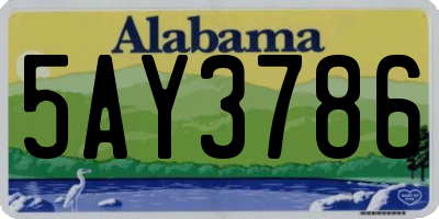 AL license plate 5AY3786