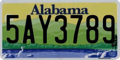 AL license plate 5AY3789