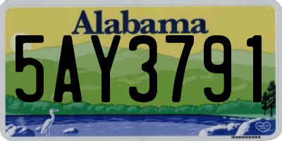 AL license plate 5AY3791