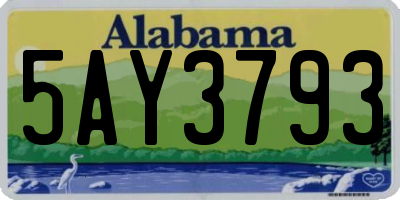 AL license plate 5AY3793