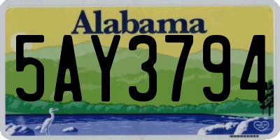AL license plate 5AY3794