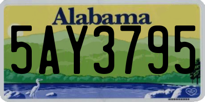 AL license plate 5AY3795