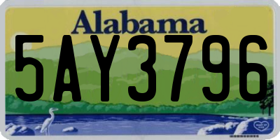 AL license plate 5AY3796