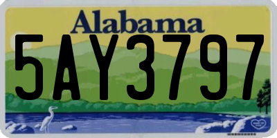 AL license plate 5AY3797