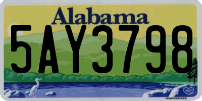 AL license plate 5AY3798