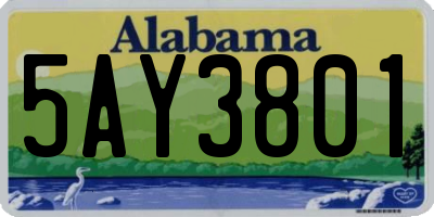 AL license plate 5AY3801