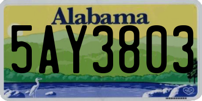 AL license plate 5AY3803