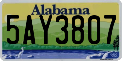 AL license plate 5AY3807