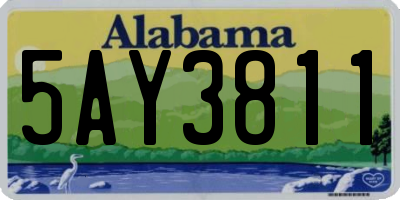 AL license plate 5AY3811
