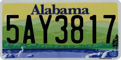 AL license plate 5AY3817