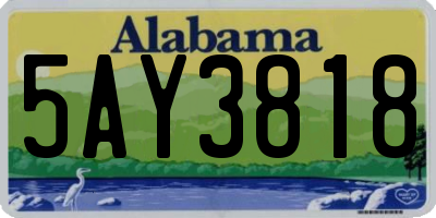 AL license plate 5AY3818