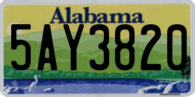 AL license plate 5AY3820
