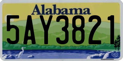 AL license plate 5AY3821