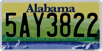 AL license plate 5AY3822