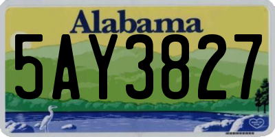 AL license plate 5AY3827