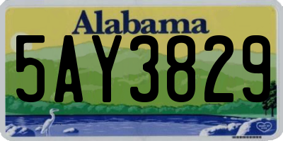 AL license plate 5AY3829