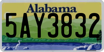 AL license plate 5AY3832