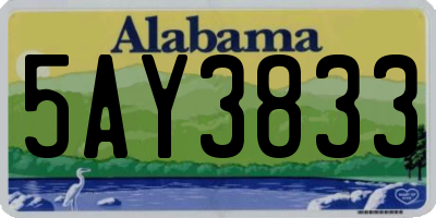 AL license plate 5AY3833